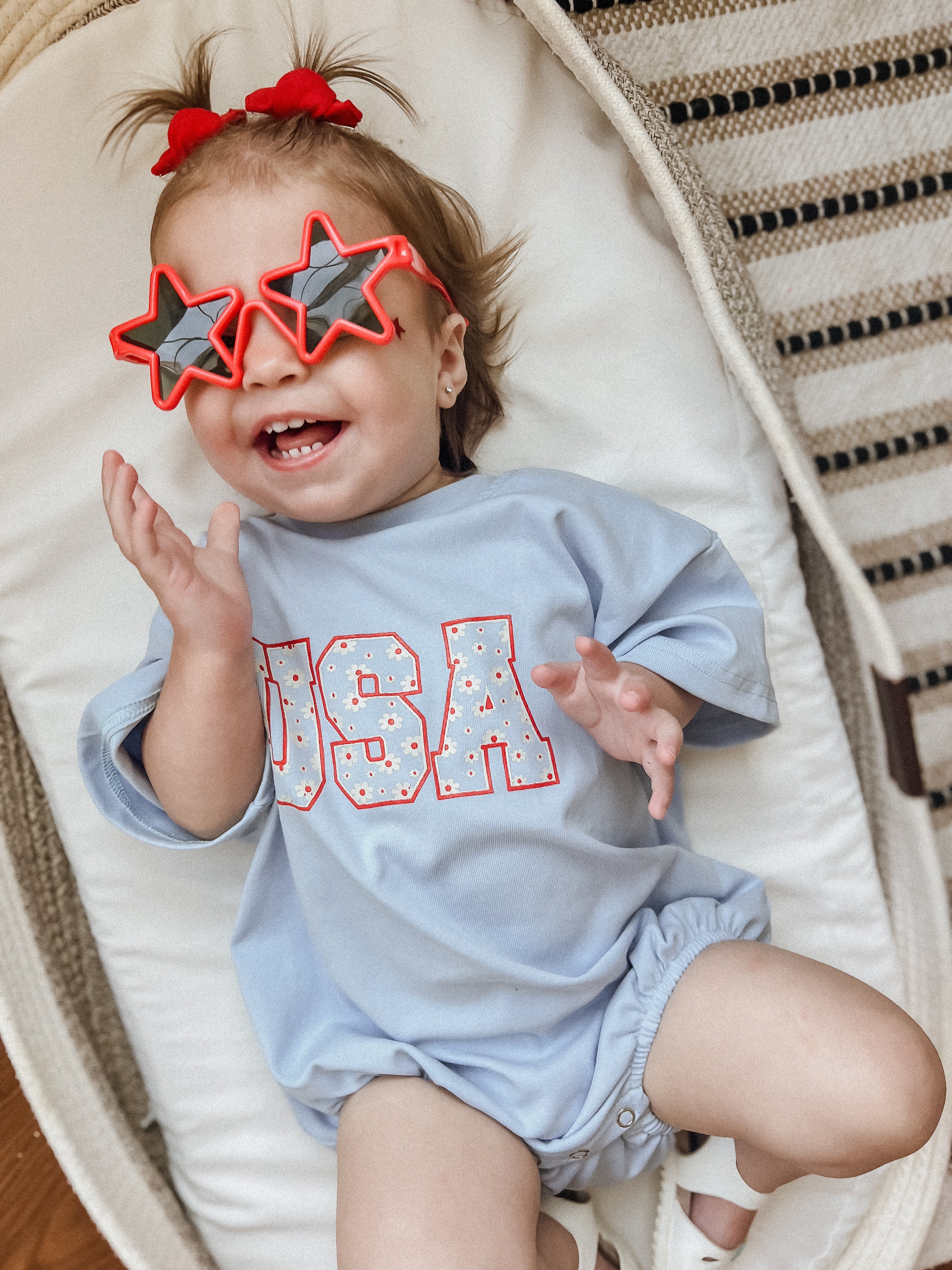 USA Daisy Oversized T-Shirt Romper - P's One-Stop Shop 