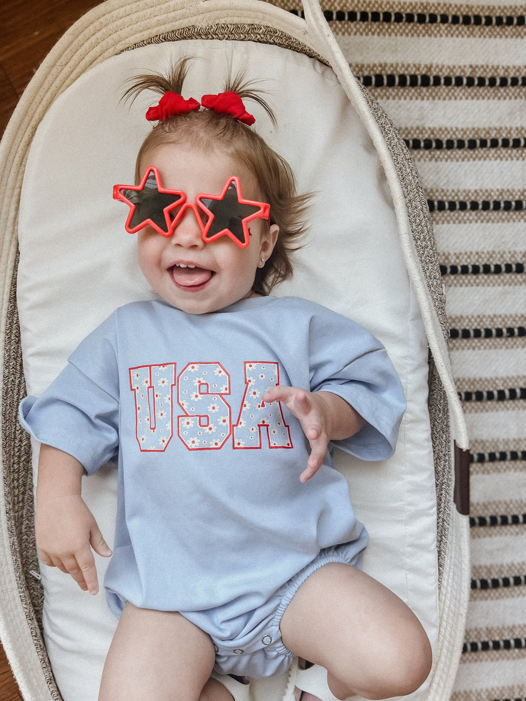 USA Daisy Oversized T-Shirt Romper - P's One-Stop Shop 