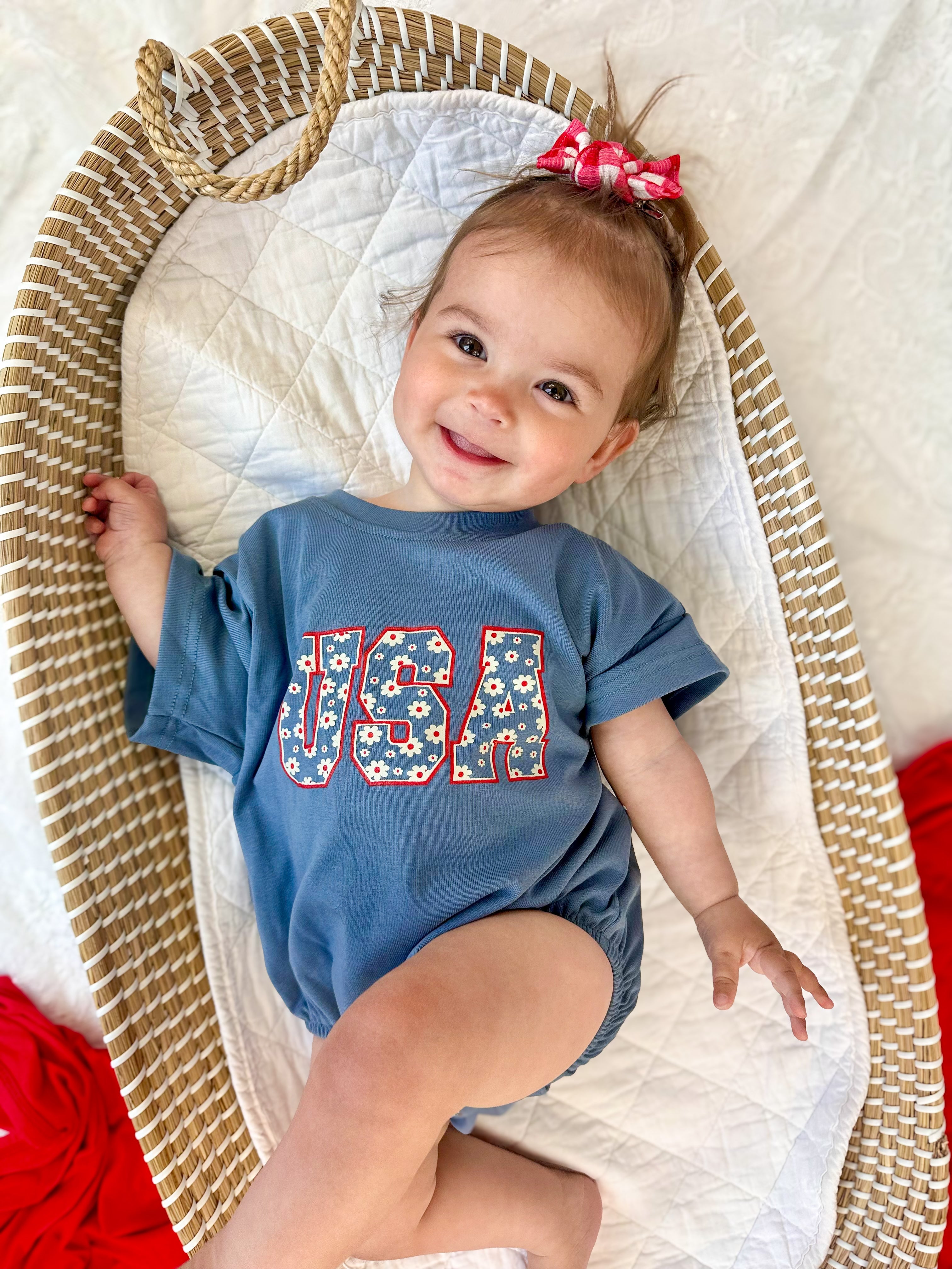 USA Daisy Oversized T-Shirt Romper - P's One-Stop Shop 