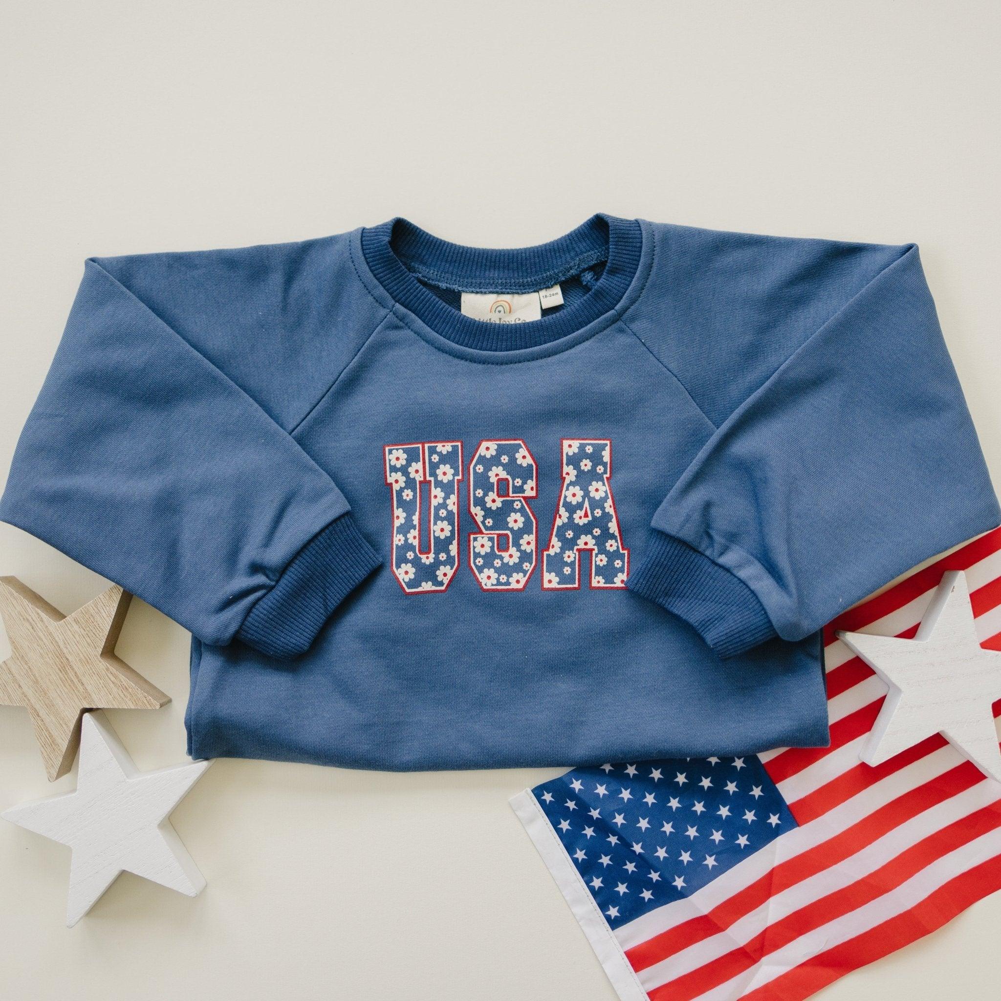 USA Daisy Sweatshirt Romper - P's One-Stop Shop 