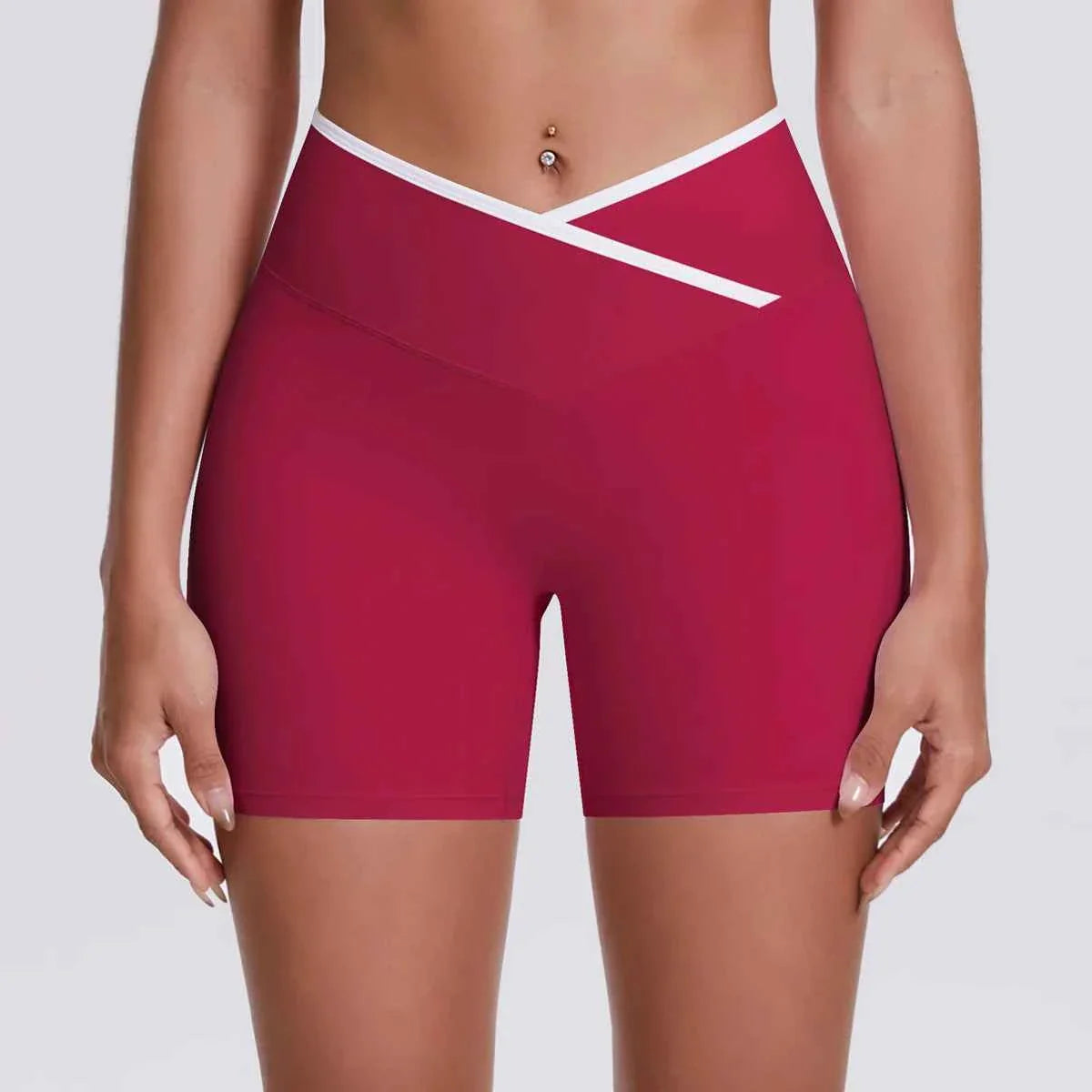 V-Shaped Waist Women's Yoga Fitness Shorts - P's One-Stop Shop 