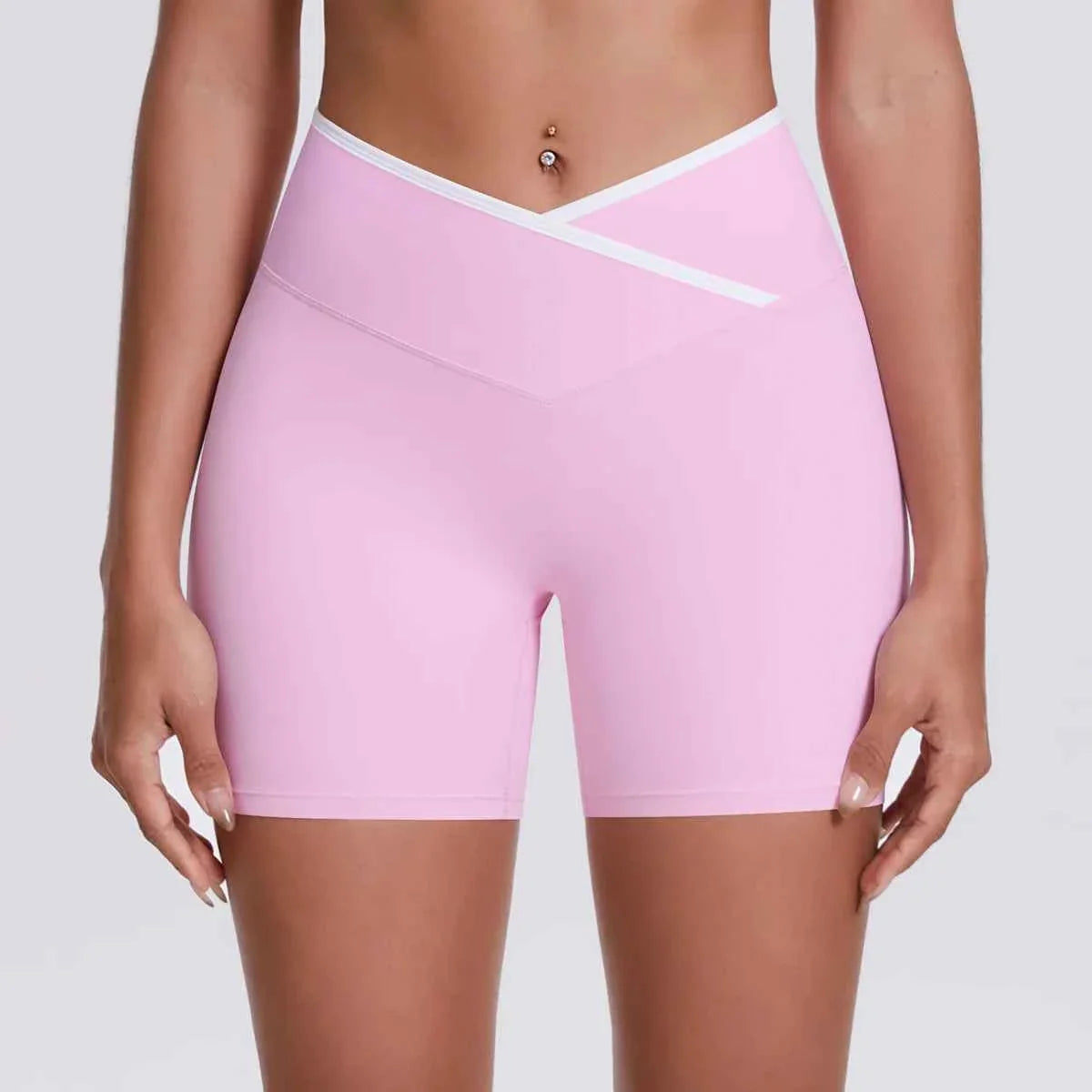 V-Shaped Waist Women's Yoga Fitness Shorts - P's One-Stop Shop 