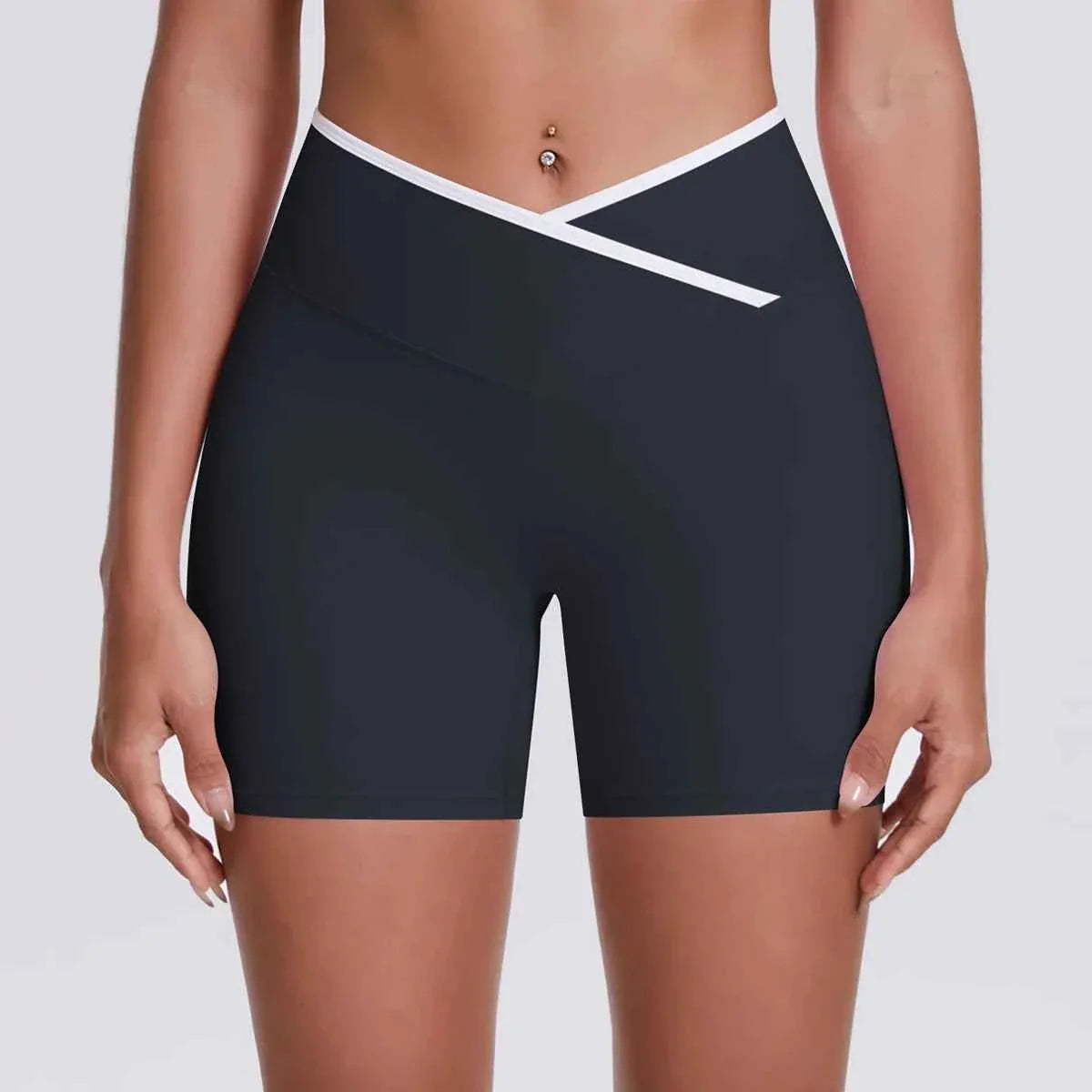 V-Shaped Waist Women's Yoga Fitness Shorts - P's One-Stop Shop 