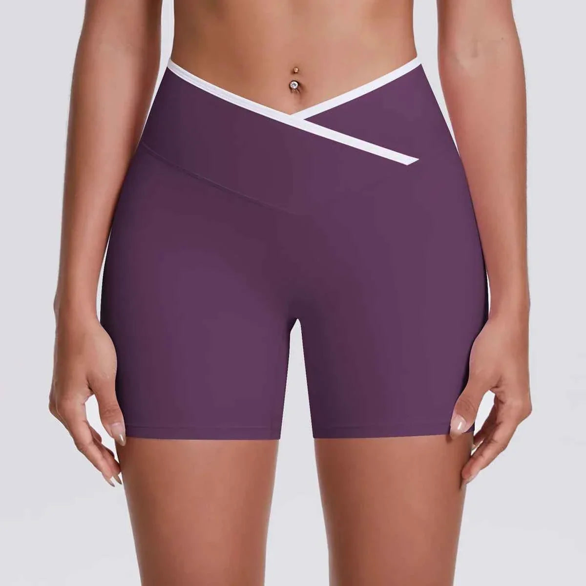 V-Shaped Waist Women's Yoga Fitness Shorts - P's One-Stop Shop 