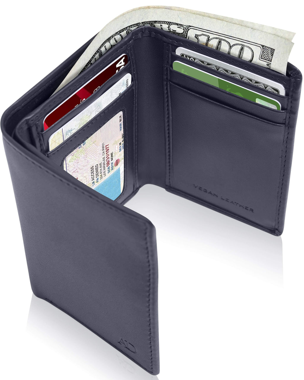 Vegan Trifold Wallet With ID Window - P's One-Stop Shop 