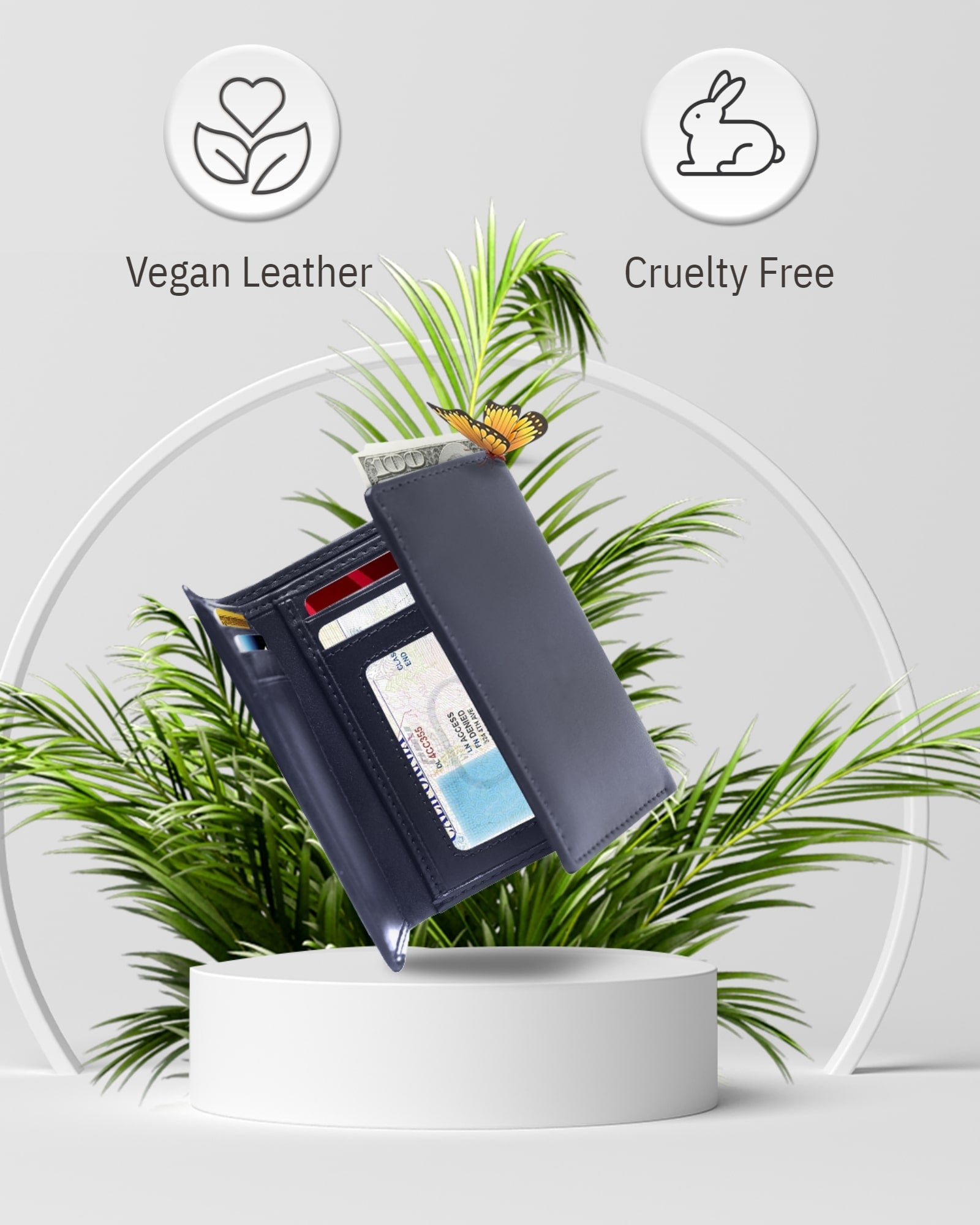 Vegan Trifold Wallet With ID Window - P's One-Stop Shop 