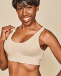 Wilderness Front‑Closure Cotton Bralette - Beige - P's One-Stop Shop 
