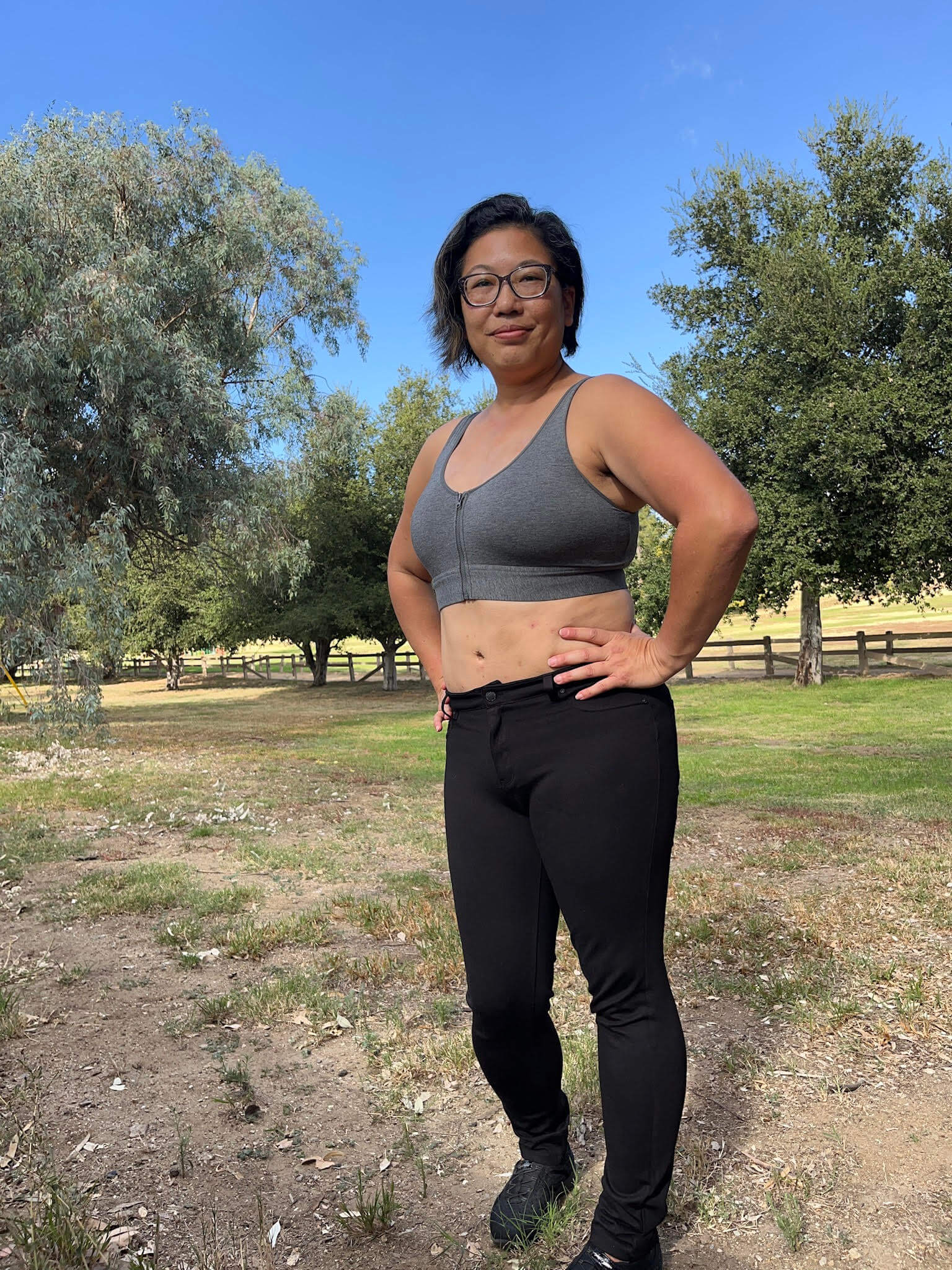 Wilderness Front‑Closure Cotton Bralette - Grey - P's One-Stop Shop 
