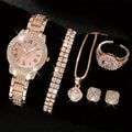 Women Watch Luxury Elegant Alloy Watch 6pcs - P's One-Stop Shop 