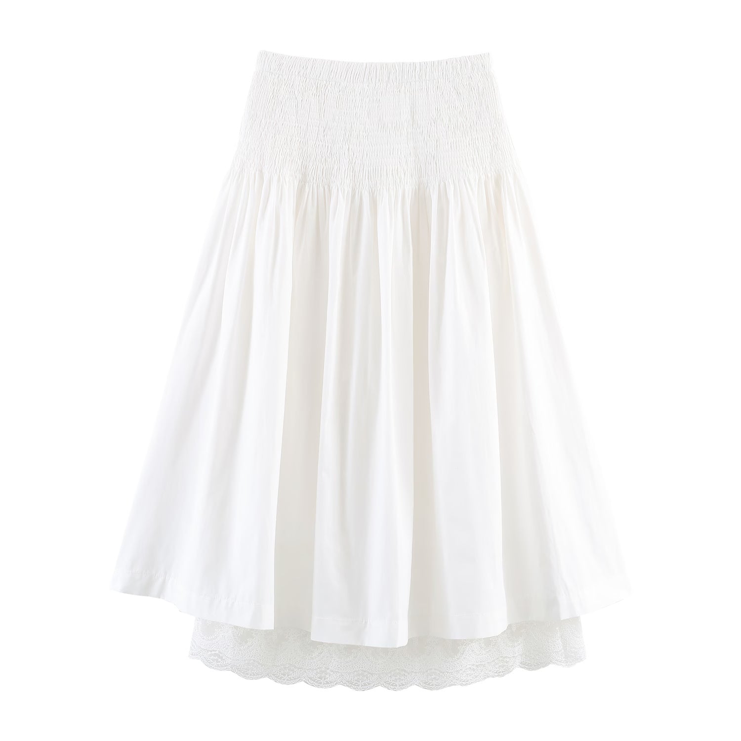 Women Wear Pleated Skirt Women High Waist A line Slimming Elegant Elastic Draping Long Skirt - P's One-Stop Shop 