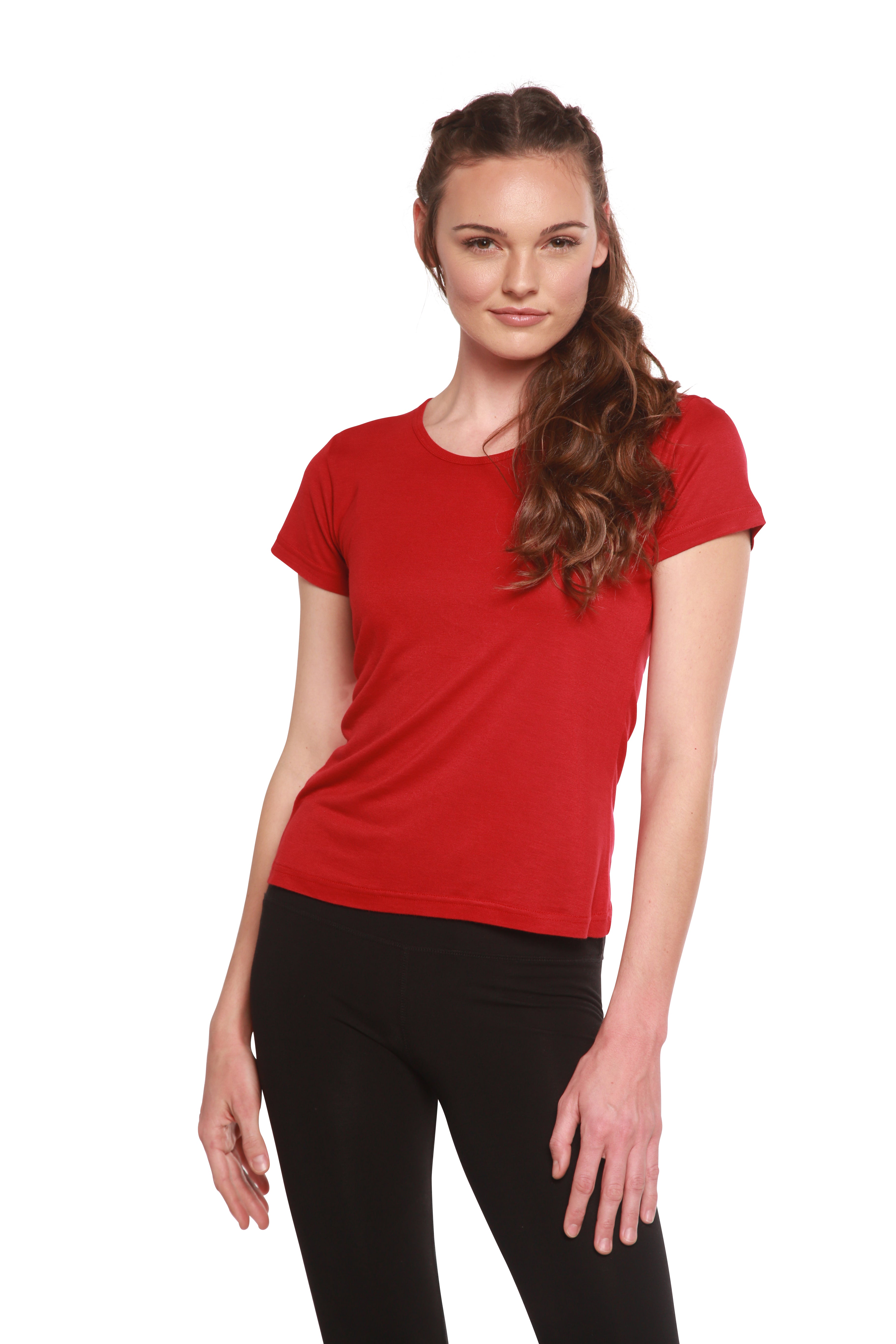 Women's 100% Bamboo Viscose Scoop Neck Short Sleeve T-Shirt - P's One-Stop Shop 