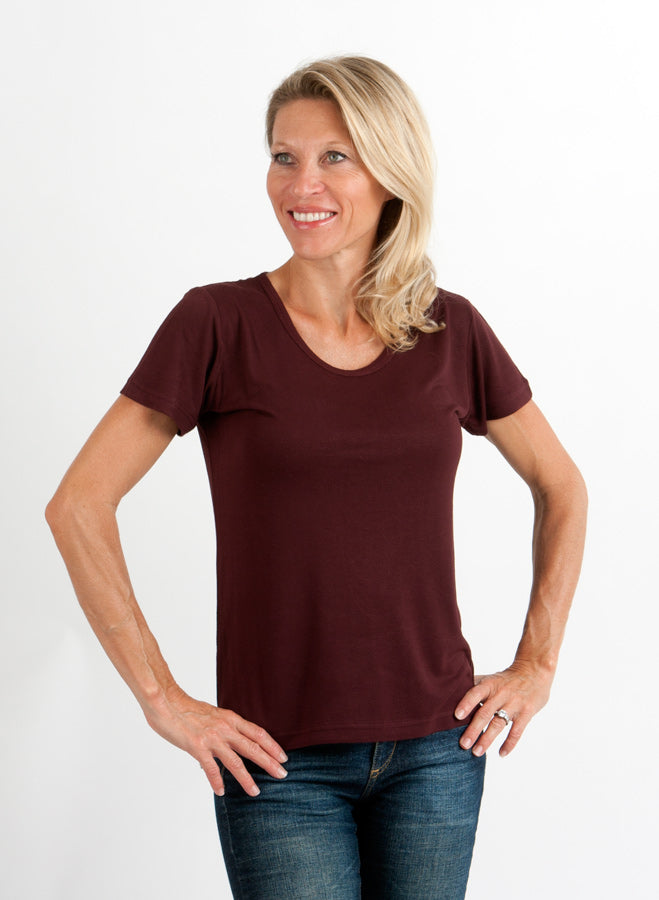 Women's 100% Bamboo Viscose Scoop Neck Short Sleeve T-Shirt - P's One-Stop Shop 