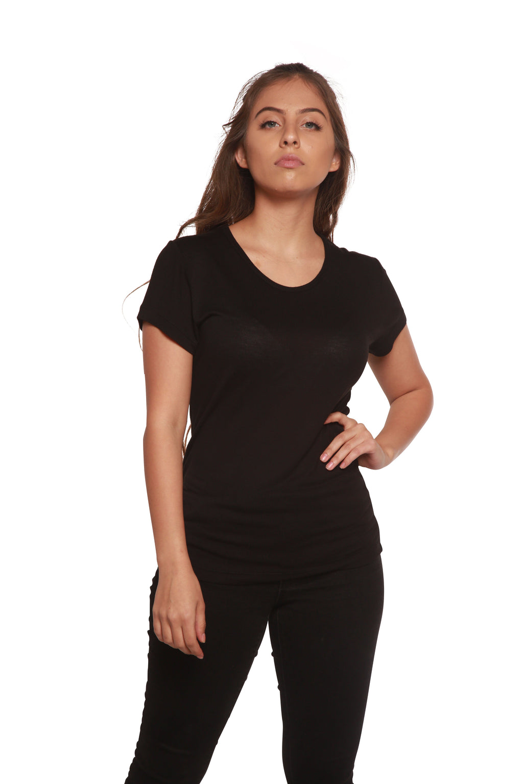 Women's 100% Bamboo Viscose Scoop Neck Short Sleeve T-Shirt - P's One-Stop Shop 