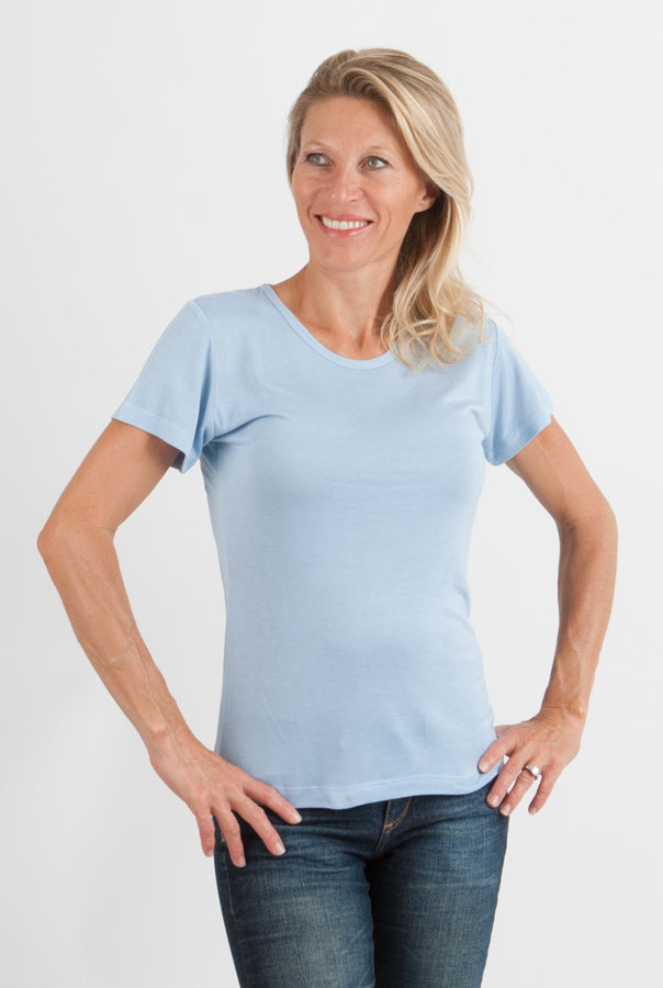 Women's 100% Bamboo Viscose Scoop Neck Short Sleeve T-Shirt - P's One-Stop Shop 