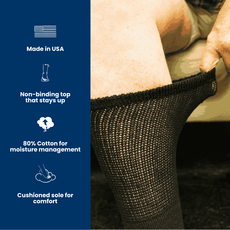 Women's Cotton Diabetic Crew Socks (6 Pair) - P's One-Stop Shop 