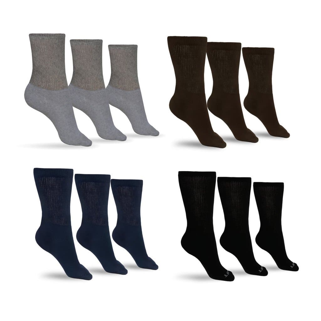 Women's Cotton Diabetic Crew Socks (Assorted) - P's One-Stop Shop 