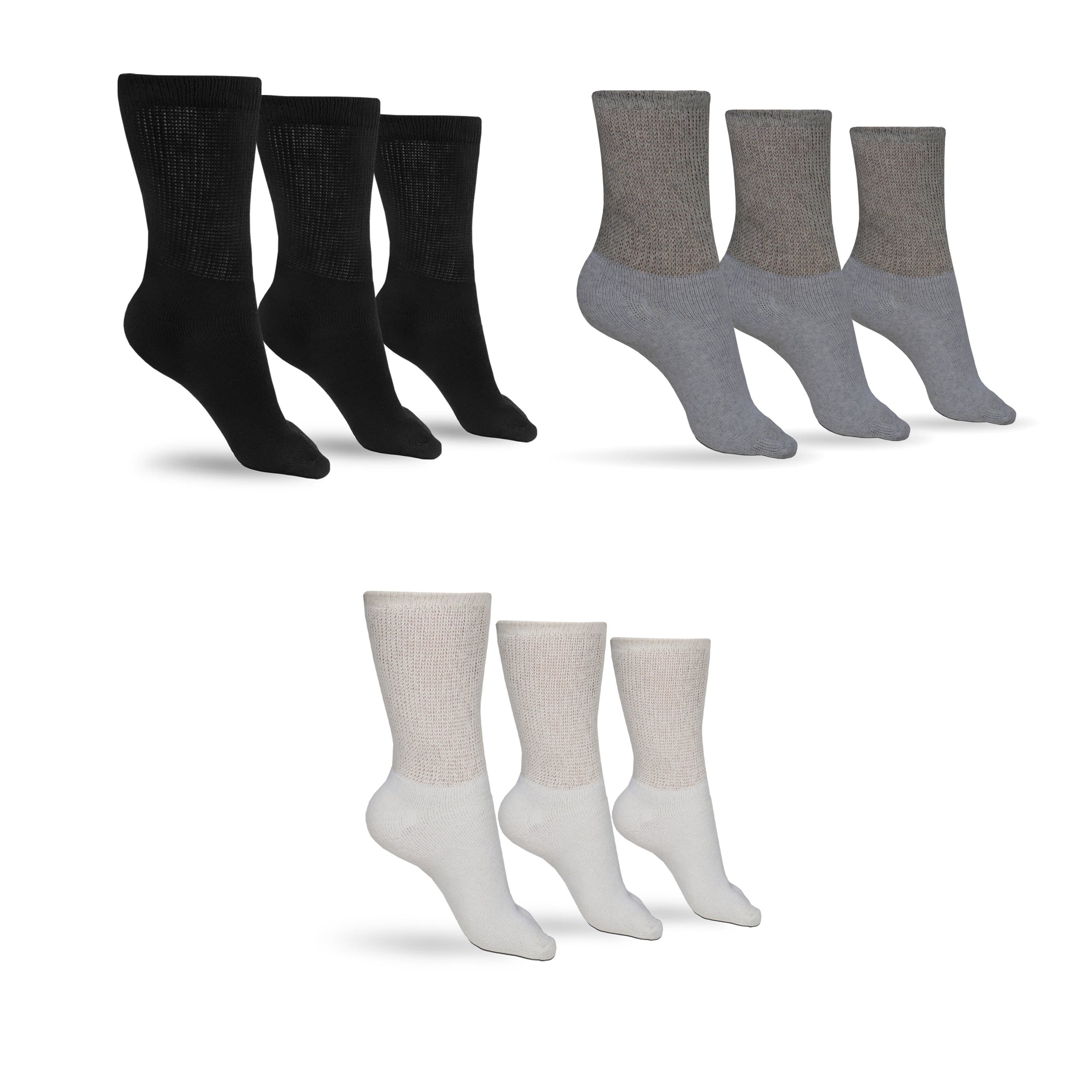 Women's Cotton Diabetic Crew Socks (Assorted) - P's One-Stop Shop 