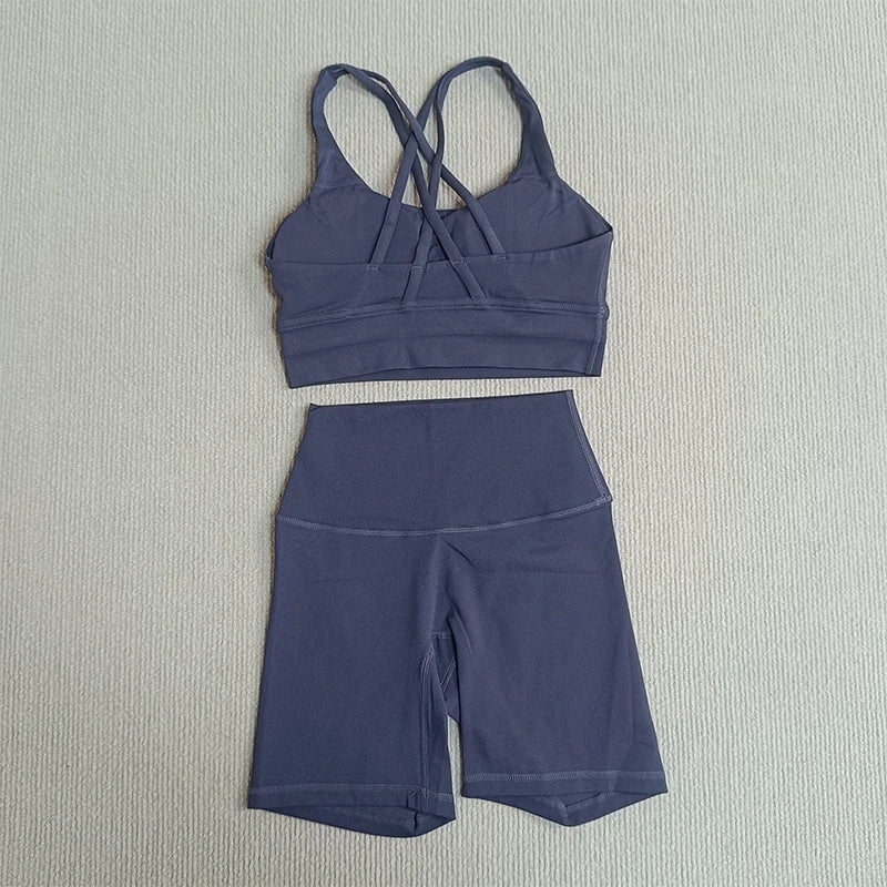 Women's Cross Back Yoga Set with Pockets - P's One-Stop Shop 