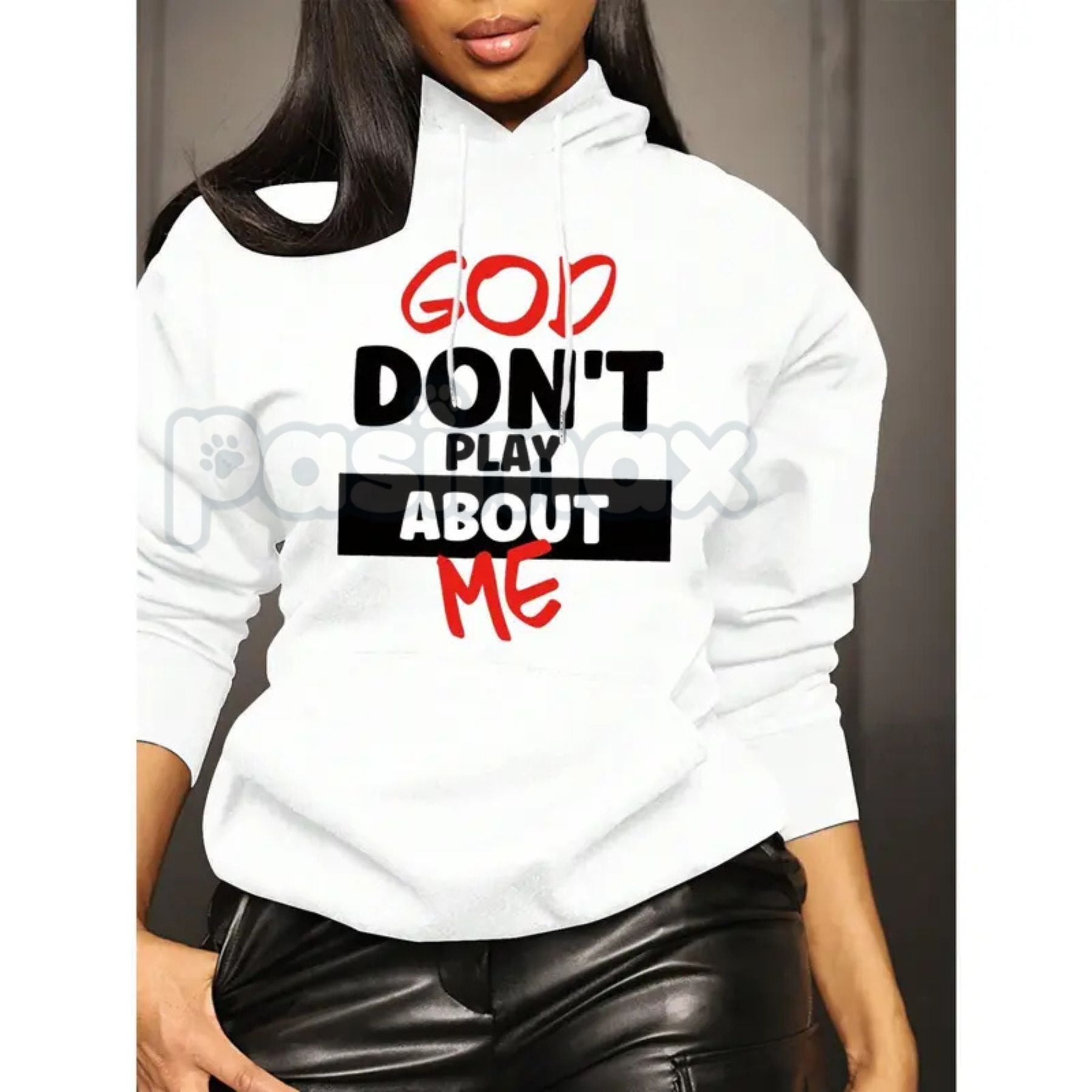 Women's Front Slogan Letter Print Hooded Sweatshirt – Casual Graphic Pullover, Trendy Statement Hoodie - P's One-Stop Shop 