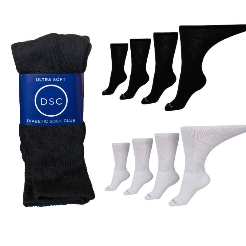 Women's Ultra-Soft Upper Calf Diabetic Socks (4 Pair) - P's One-Stop Shop 