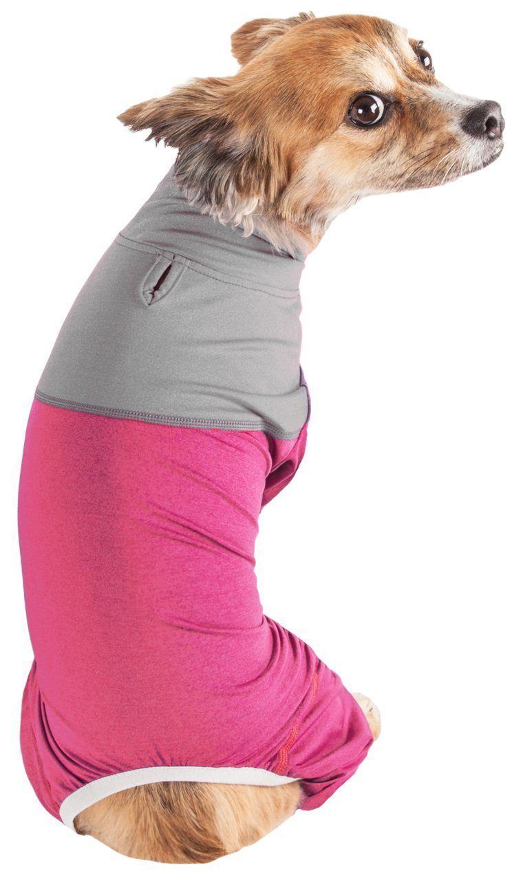 Pet Life ®  Active 'Embarker' 4-Way Stretch Fitness Yoga Full Body Dog Tracksuit - P's One-Stop Shop 