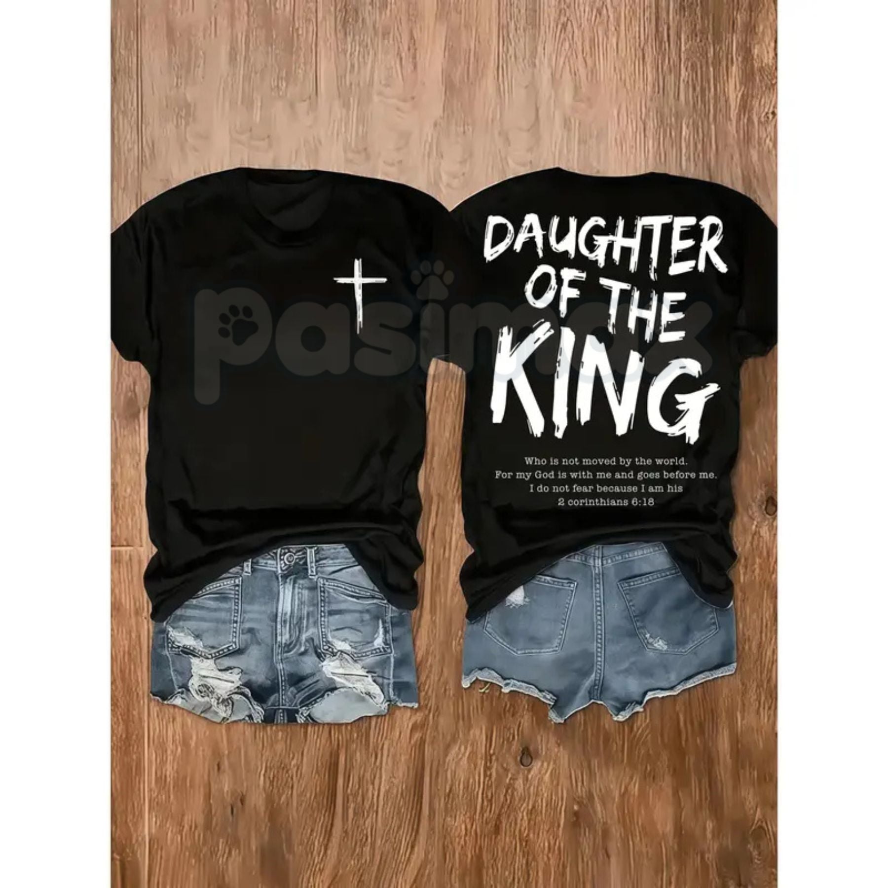 "Daughter of the King" Women's Christian T-Shirt - Inspirational Faith-Based Graphic Tee, Premium 100% Cotton Religious Gift for Her, Minimalist Scripture-Inspired Crown Top, Empowering Grace-Filled Apparel, Soft Lived-In Christian Streetwear - P's One-Stop Shop 