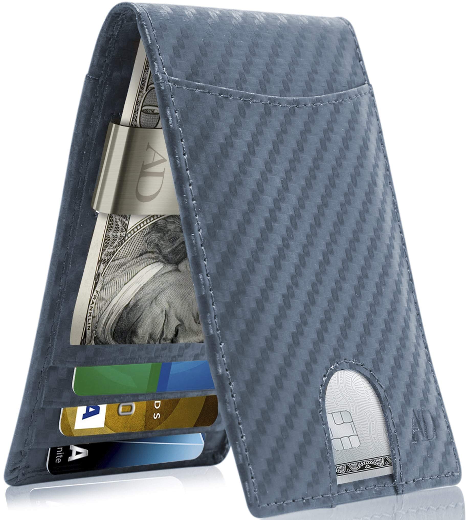 Portafoglio Bifold Sottile con Fermasoldi